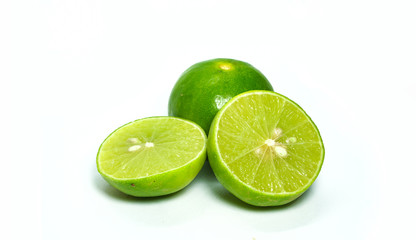 the Lime on white background