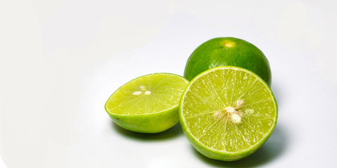 the Lime on white background