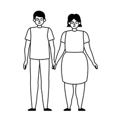 Couple of woman and man vector design