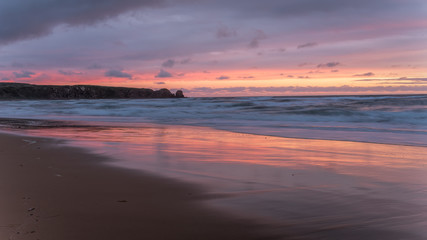 A pink sunset at Cape Woolamai, Phillip Island, Australia