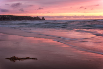 A pink sunset at Cape Woolamai, Phillip Island, Australia