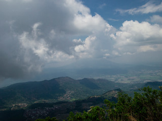 clouds over mountains
