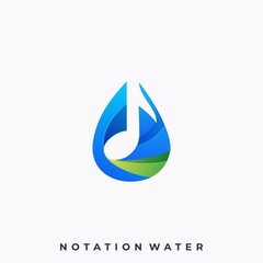 Water Music Illustration Vector Template