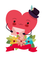 Happy valentines heart cartoon vector design