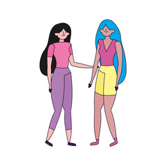 two women together friends characters