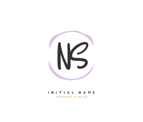 N S NS Beauty vector initial logo, handwriting logo of initial signature, wedding, fashion, jewerly, boutique, floral and botanical with creative template for any company or business.