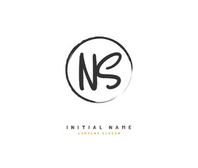 N S NS Beauty vector initial logo, handwriting logo of initial signature, wedding, fashion, jewerly, boutique, floral and botanical with creative template for any company or business.