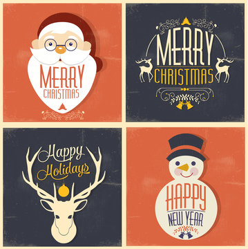 set of christmas banners - vector pictures