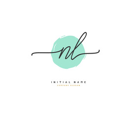 N L NL Beauty vector initial logo, handwriting logo of initial signature, wedding, fashion, jewerly, boutique, floral and botanical with creative template for any company or business.