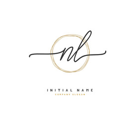 N L NL Beauty vector initial logo, handwriting logo of initial signature, wedding, fashion, jewerly, boutique, floral and botanical with creative template for any company or business.