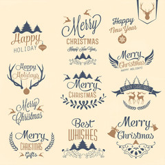vector set vintage labels and icons