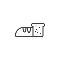 Loaf bread line icon. linear style sign for mobile concept and web design. Toast bread outline vector icon. Symbol, logo illustration. Vector graphics