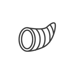 Thanksgiving cornucopia line icon. linear style sign for mobile concept and web design. Thanksgiving horn outline vector icon. Symbol, logo illustration. Vector graphics