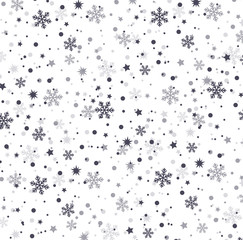 Beautiful snowflake background. Many beautiful patterns on a white background for cards, banners, or insert text. Merry Christmas concept and happy new year - vector