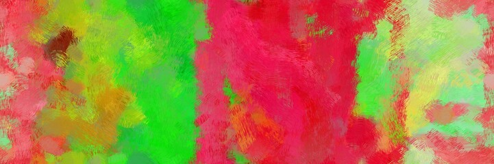 abstract design art painting with crimson, dark khaki and lime green color
