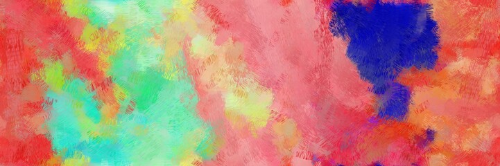 creative illustration painted brush with light coral, teal blue and light green color