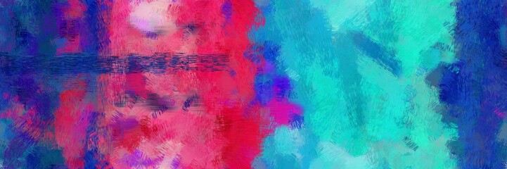 colored design art painting with moderate pink, dark slate blue and turquoise color