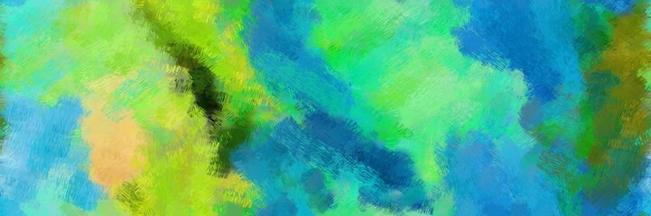 abstract illustration paint brushed with light sea green, dark khaki and dark green color