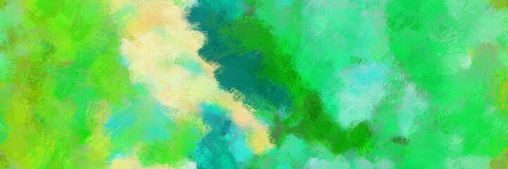 horizontal illustration paint brushed with medium sea green, khaki and medium aqua marine color