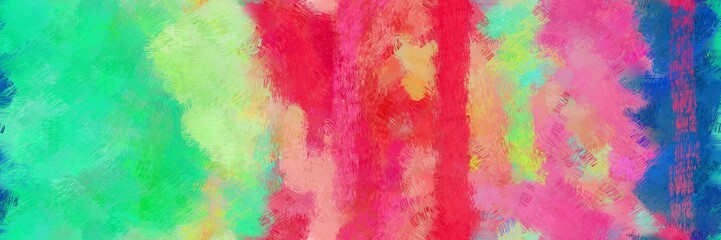 decorative design painted brush with light sea green, moderate pink and light green color