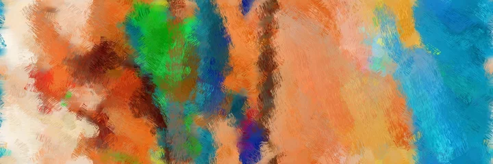 Foto op Plexiglas Mix van kleuren abstracte illustratie geschilderd penseel met Peru, donkere cyaan en pastel grijze kleur