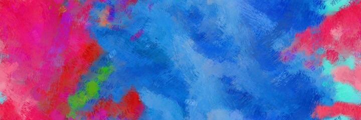 header design art painting with royal blue, moderate pink and medium turquoise color