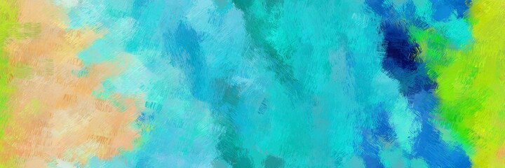 colored illustration paint brushed with burly wood, light sea green and sky blue color