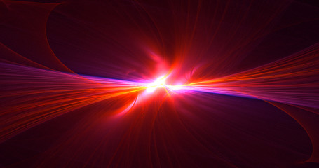 3D rendering abstract red fractal light background