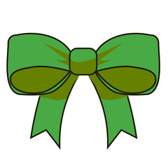 Decorative Festive Green Bow on White background Clip Art For Decoration on White Background.