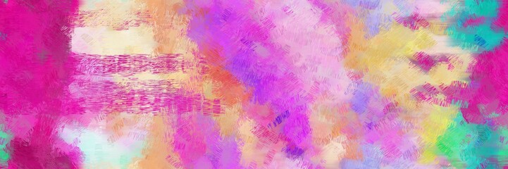 beautiful design art painting with baby pink, medium violet red and light sea green color