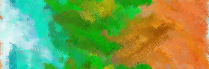 background design painted art with bronze, light blue and forest green color