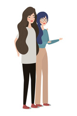 Cute women cartoons drawing vector design