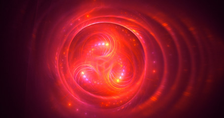 3D rendering abstract red fractal light background