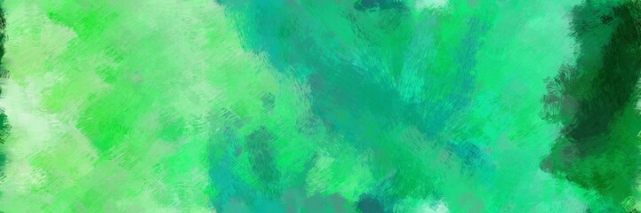 Fototapeta na wymiar horizontal illustration painting with medium sea green, very dark green and pale green color