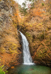 紅葉の六合の世立八滝　大仙の滝 