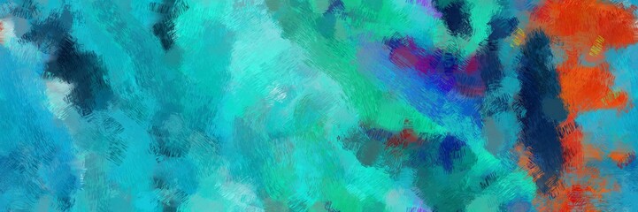 colorful illustration painting with light sea green, coffee and midnight blue color