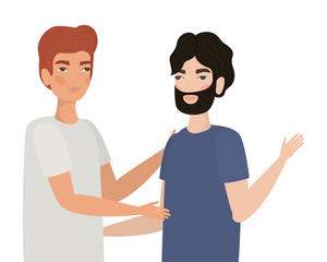 Cute men cartoons drawing vector design