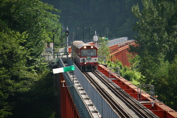 大井川の秘境　大井川鐵道　奥大井湖上駅の風景