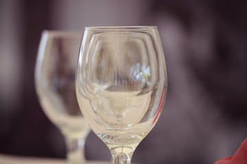 Wine glasses. Glasses in unusual angles.