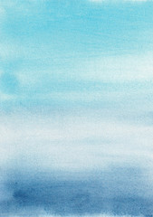 Watercolor abstract blue background sea