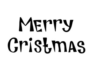 Merry Christmas. Hand drawn lettering. Best for Christmas / New Year greeting cards, invitation templates, posters, banners. Vector illustration