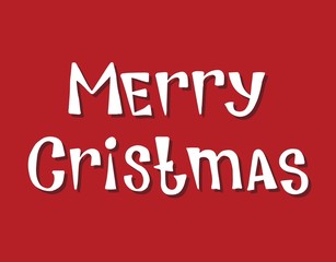 Merry Christmas. Hand drawn lettering. Best for Christmas / New Year greeting cards, invitation templates, posters, banners. Vector illustration