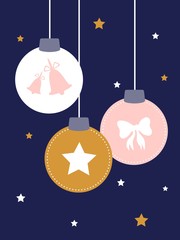 New Year/ Christmas card. Winter design. Vector illustration