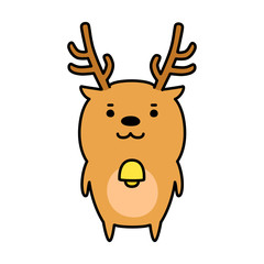 トナカイのイラスト。クリスマスシーズンに定番のトナカイのキャラクター。