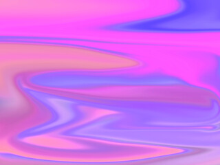 Colorful pink and blue tone wavy abstract holographic and metallic liquid layer background.