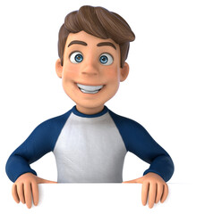 3D cartoon character fun teenager