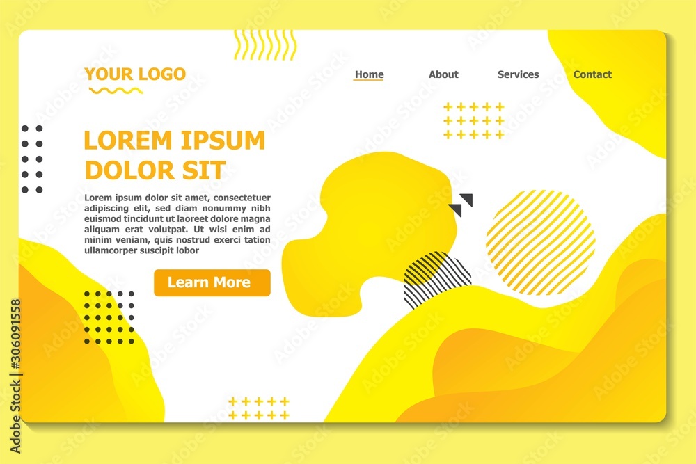 Wall mural abstract background website landing page. template for websites, or apps. modern design. abstract ve