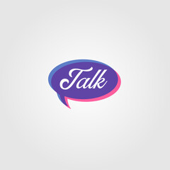 Colorful Gradient bubble Talk Logo overlapping Sign Symbol Icon