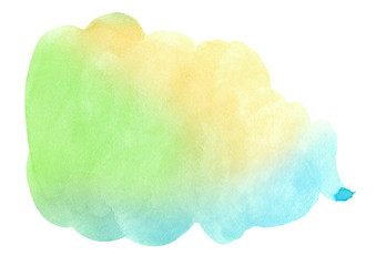 Watercolor Multicolor in pastel colors with a smooth transition of the gradient. Isolated bright place with divorces and borders. Frame with copy space for text.