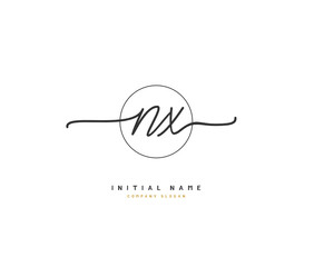 N X NX Beauty vector initial logo, handwriting logo of initial signature, wedding, fashion, jewerly, boutique, floral and botanical with creative template for any company or business.